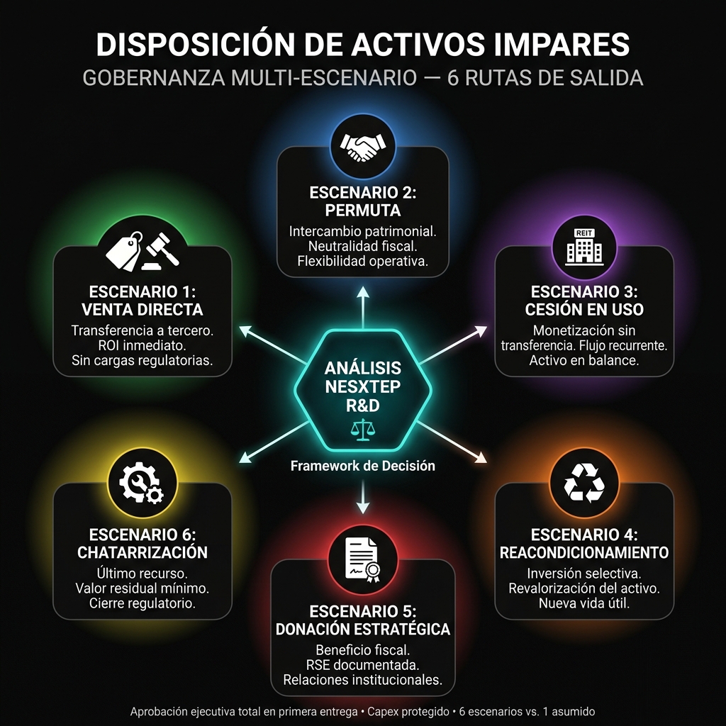 Gobernanza de Disposición de Activos — 6 Rutas de Salida